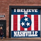 EEEHYP I Believe in Nashville wall mural on the Marathon Music Works in Nashville, TN.
