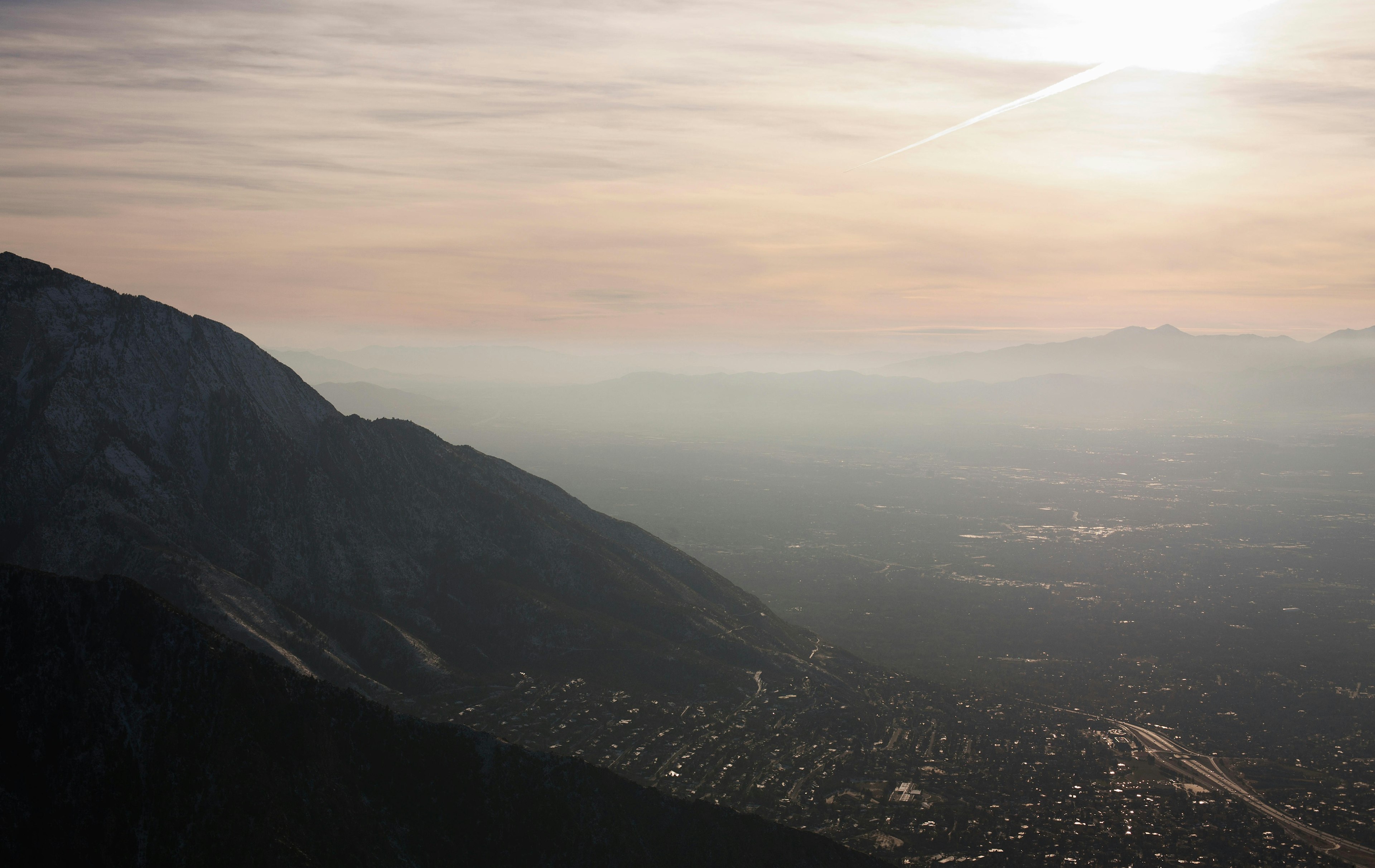 View of Salt Lake City from Grandeur Peak, Utah, USA