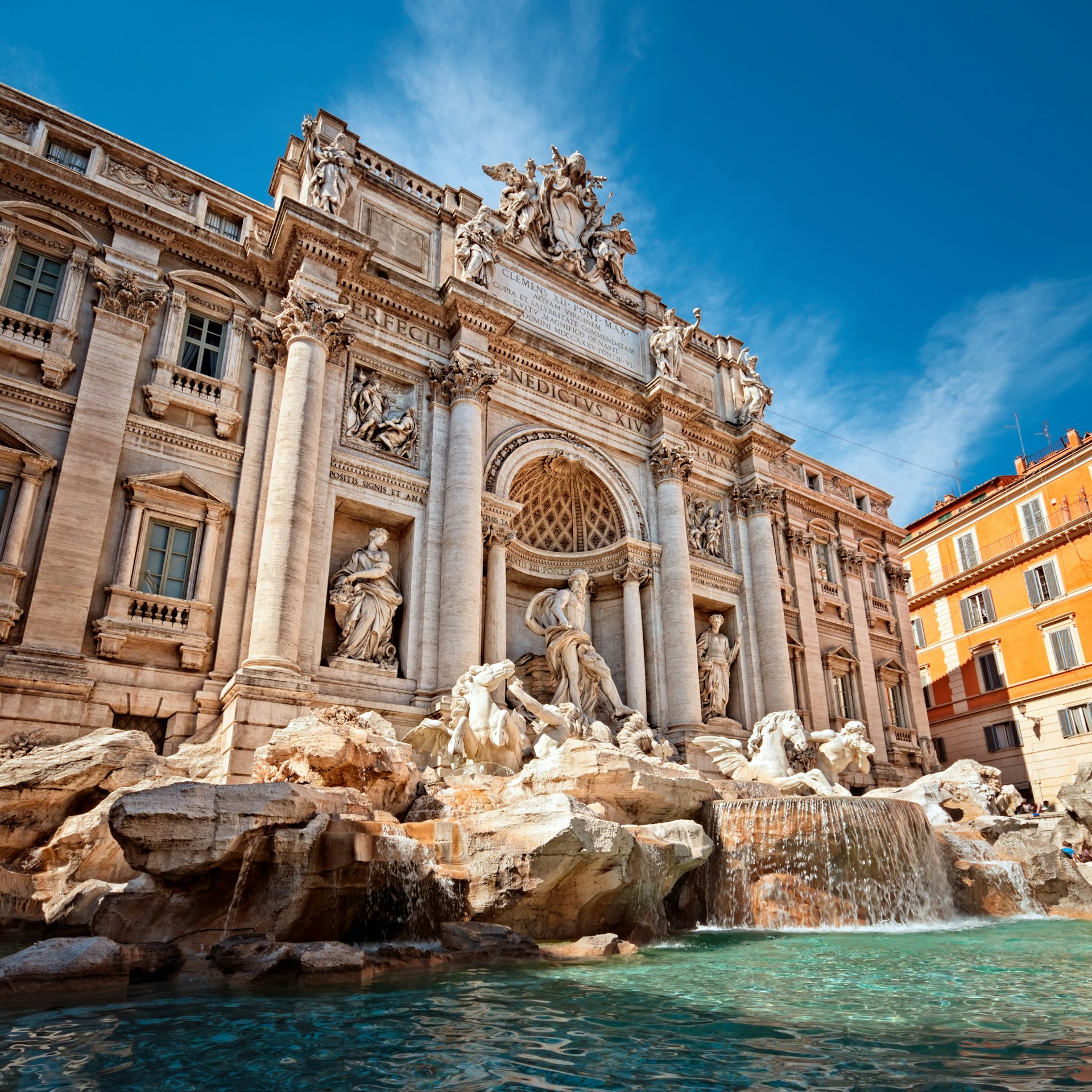 The Trevi fountain in Rome Italy during the day