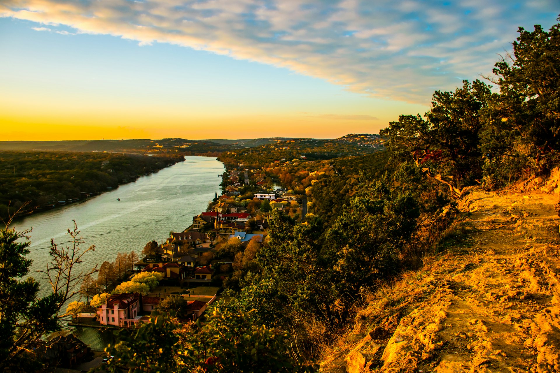 Mount Bonnell Iconic Landmark View Central Texas Austin