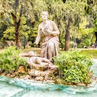 Classical fountain in Villa Borghese Park, Rome