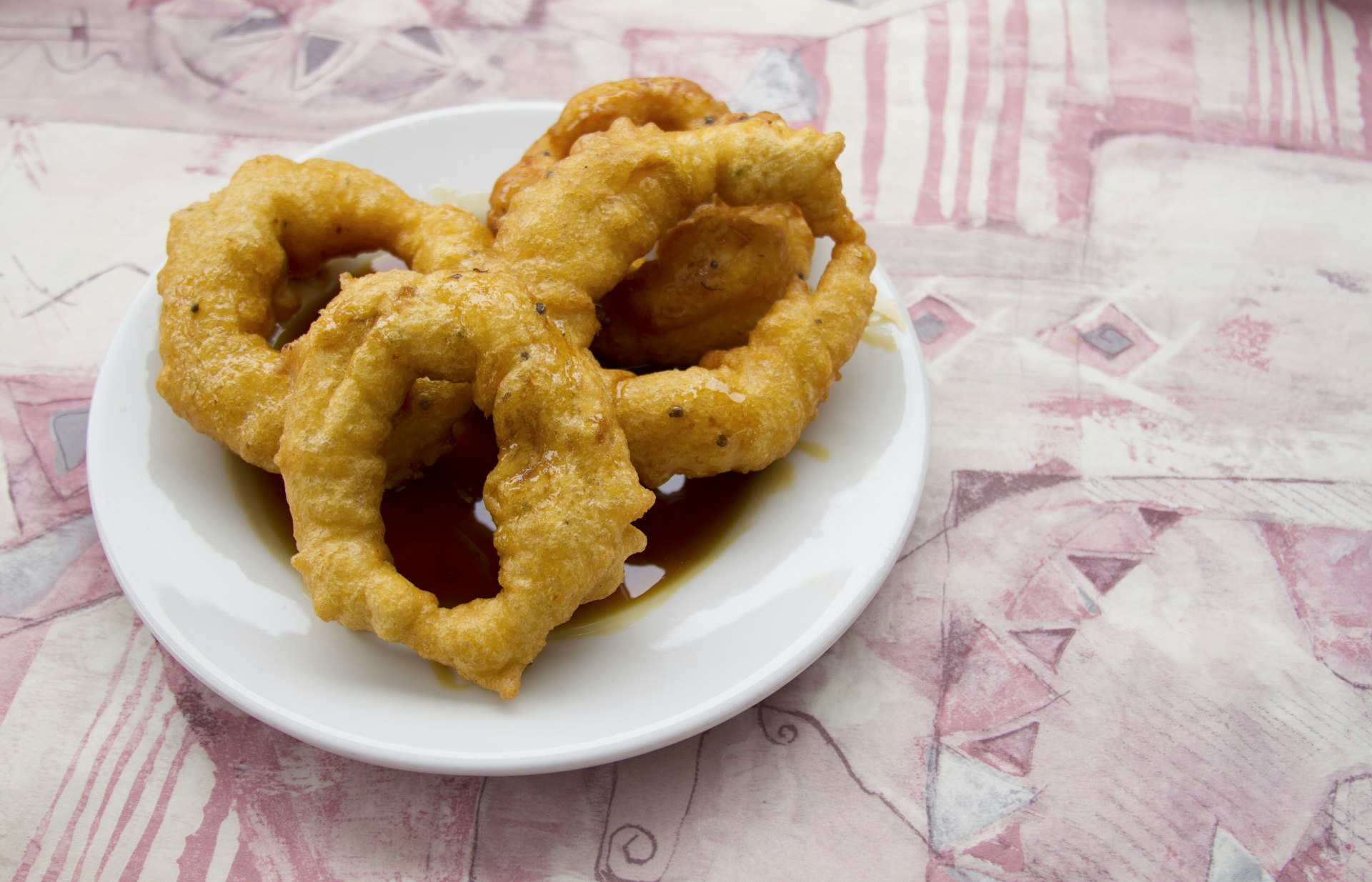A plate of Peruvian dessert speciality of picarones