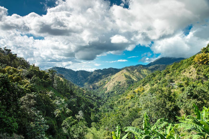 View over the Blue Mountains in Jamaica