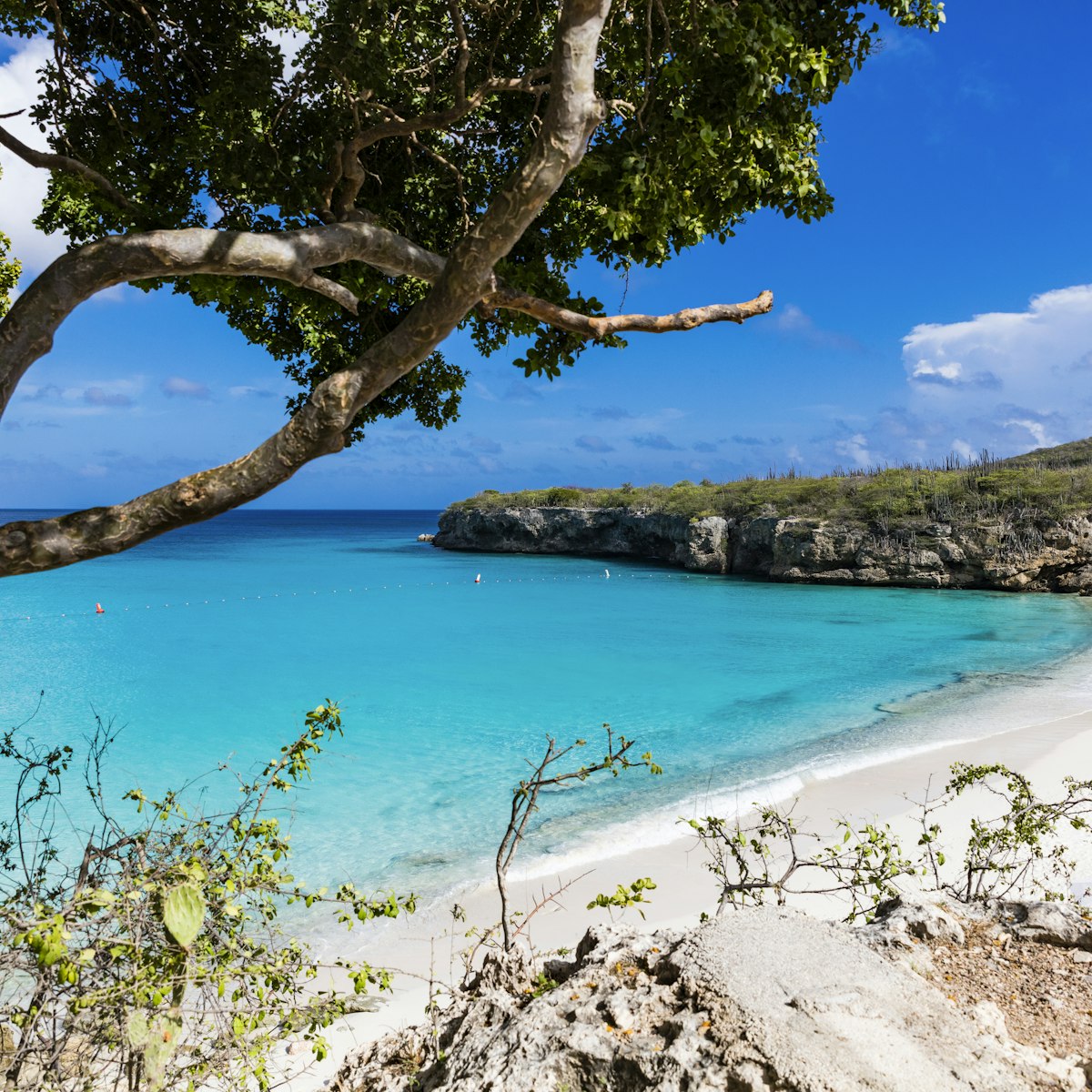 The pristine Grote Knip beach on the tropical Caribbean Island of Curacao