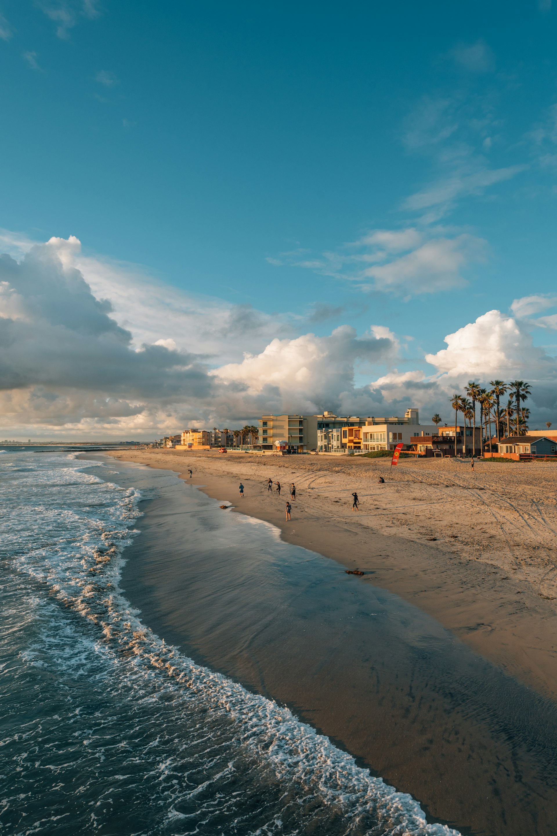 View of the beach from the pier in Imperial Beach, near San Diego, California