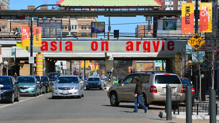 The Argyle Street district is a Vietnamese community established in the 1980's after the fall of Siagon in Chicago's Uptown neighborhood.