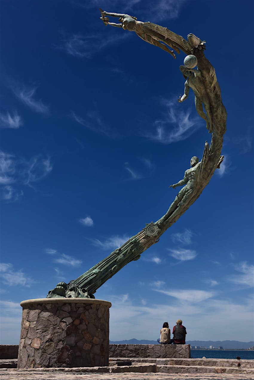 Sculpture on the esplanade in Puerto Vallarta