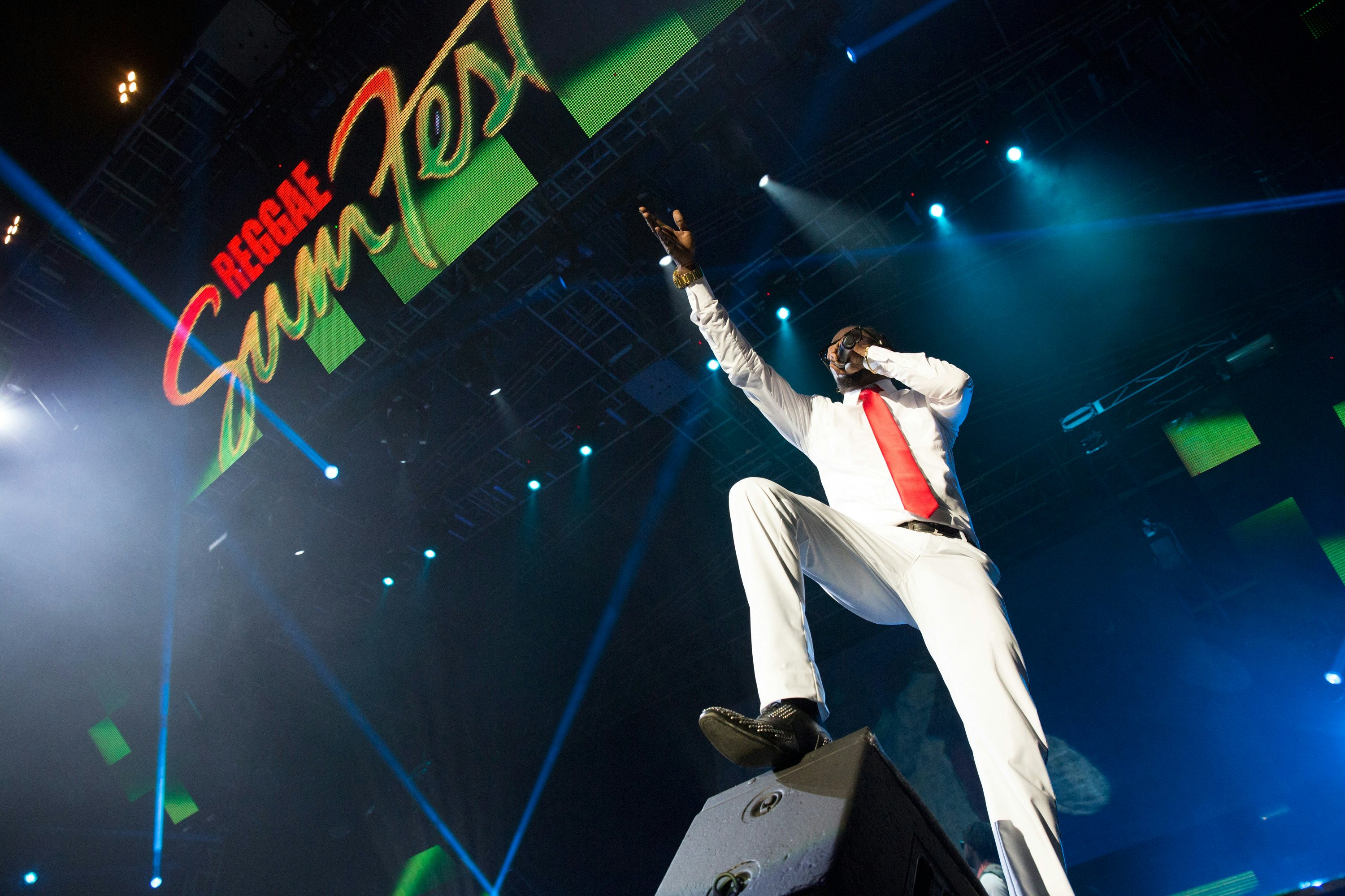 Musician Beenie Man performs during Reggae Sumfest in Montego Bay, Jamaica.