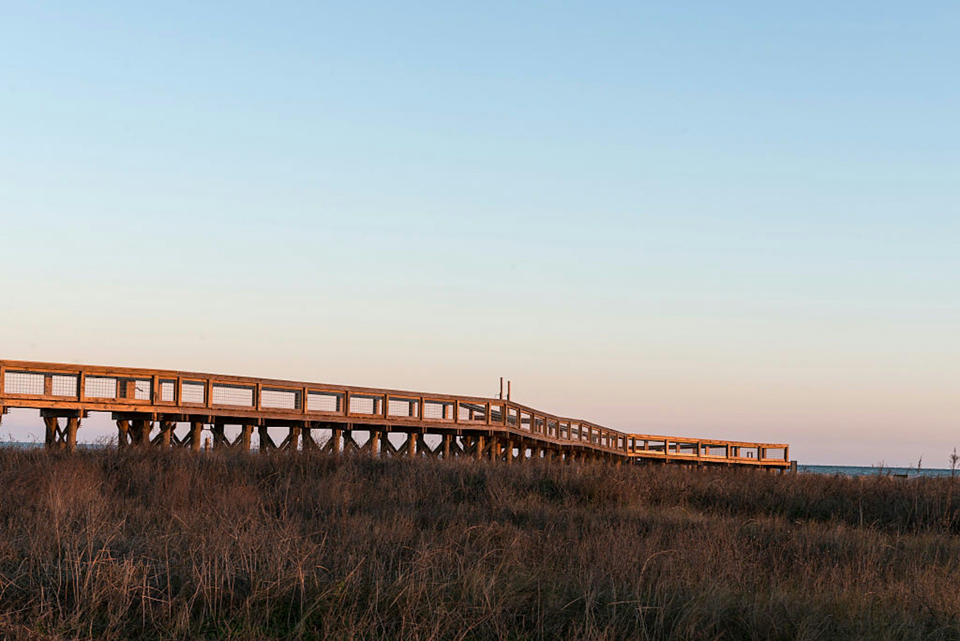 Viewing walkway amid the marshland of Sea Rim State Park in far-southeast Texas