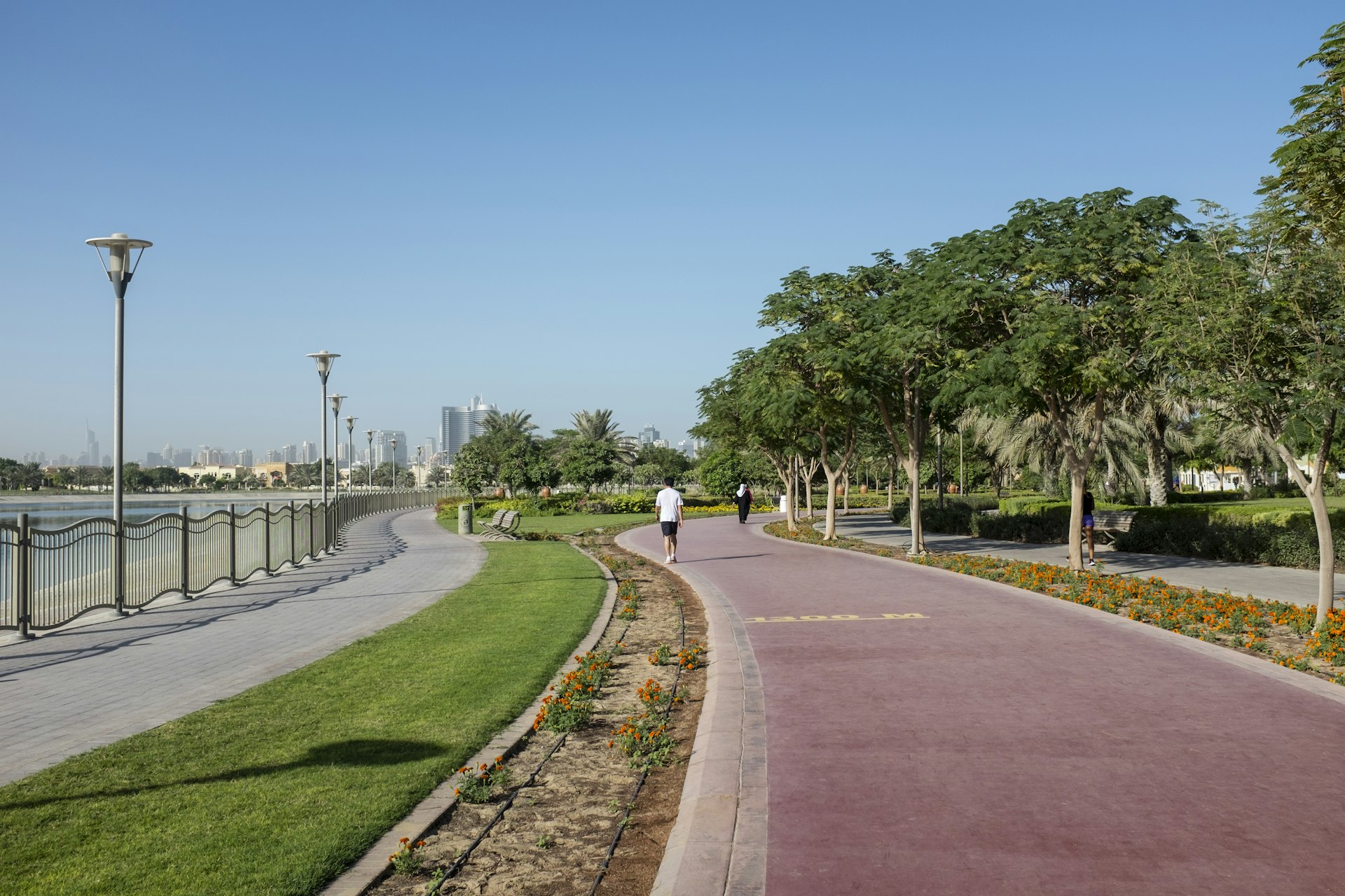 Running track at Al Barsha Pond Park in Dubai, United Arab Emirates