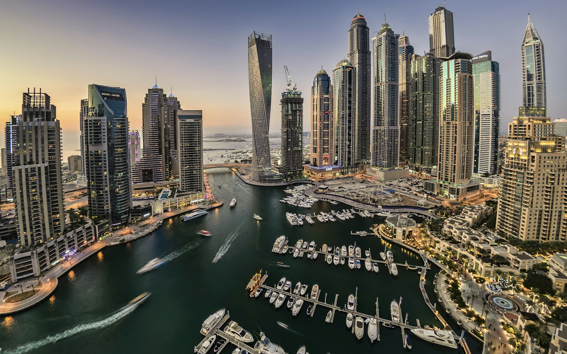 Dubai Marina in the evening