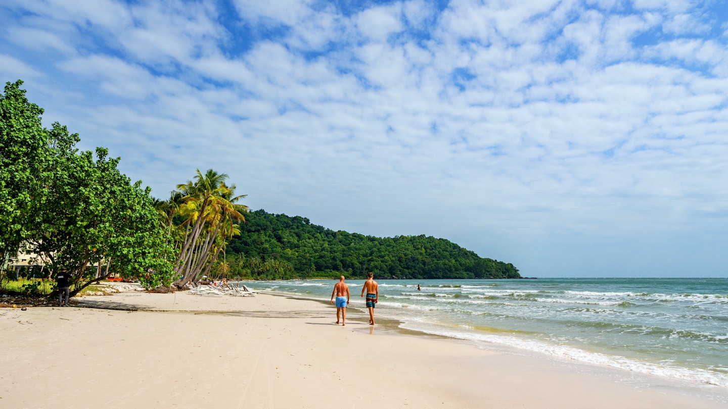 JAN 1, 2018: Sao beach on Phu Quoc island, Kien Giang, Vietnam.