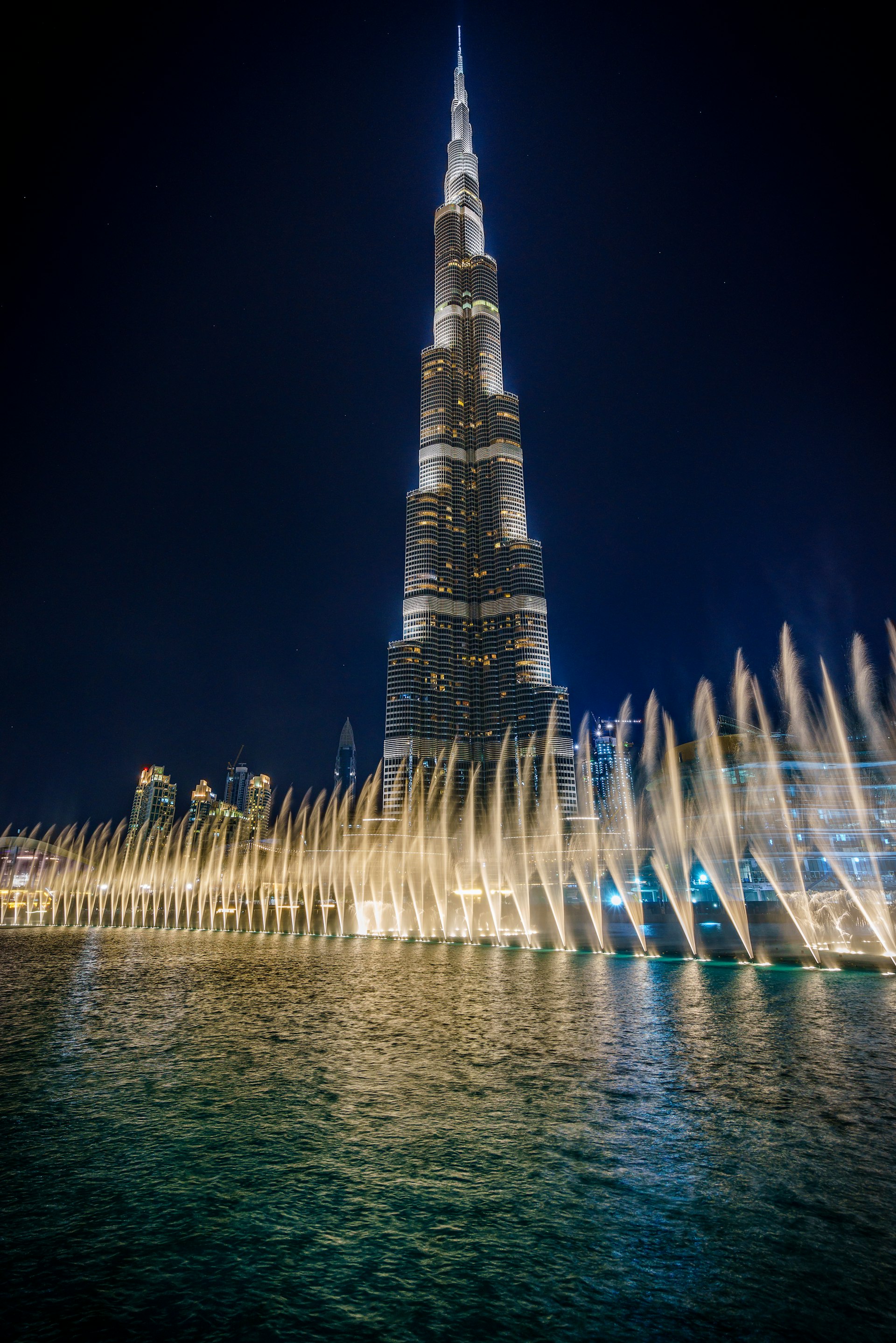 Dubai Fountain outside the Burj Khalifa