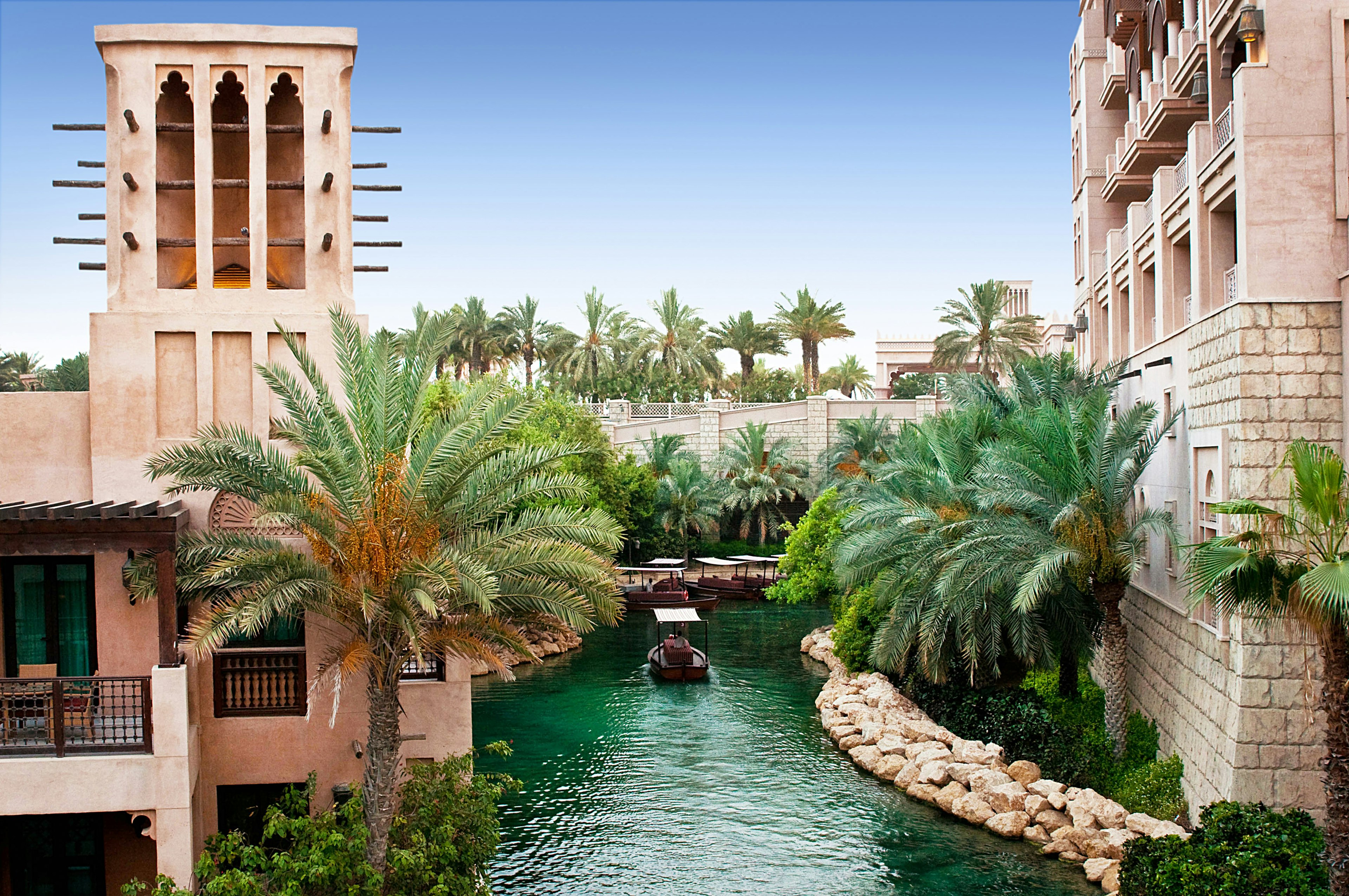 Boat on a canal through Madinat Jumeirah, Dubai