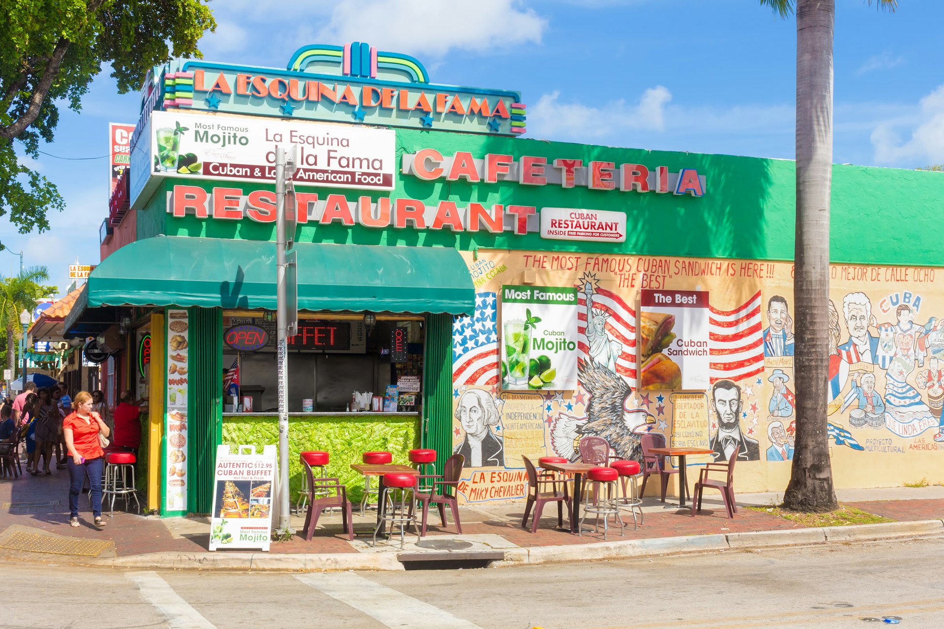 Typical cuban restaurant at SW 8th Street, a focal point of the cuban community in Miami 
