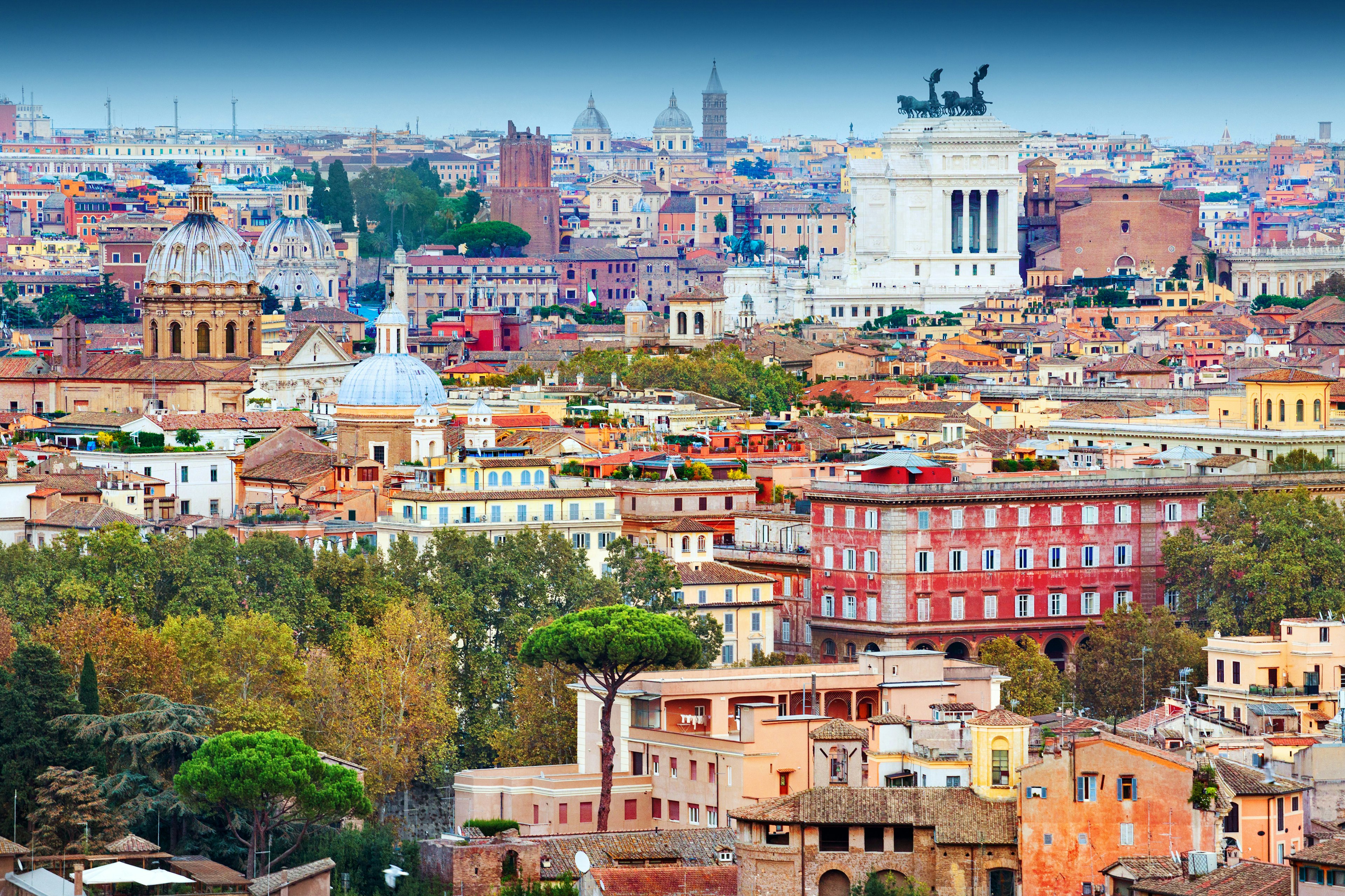 A panoramic view of downtown Rome