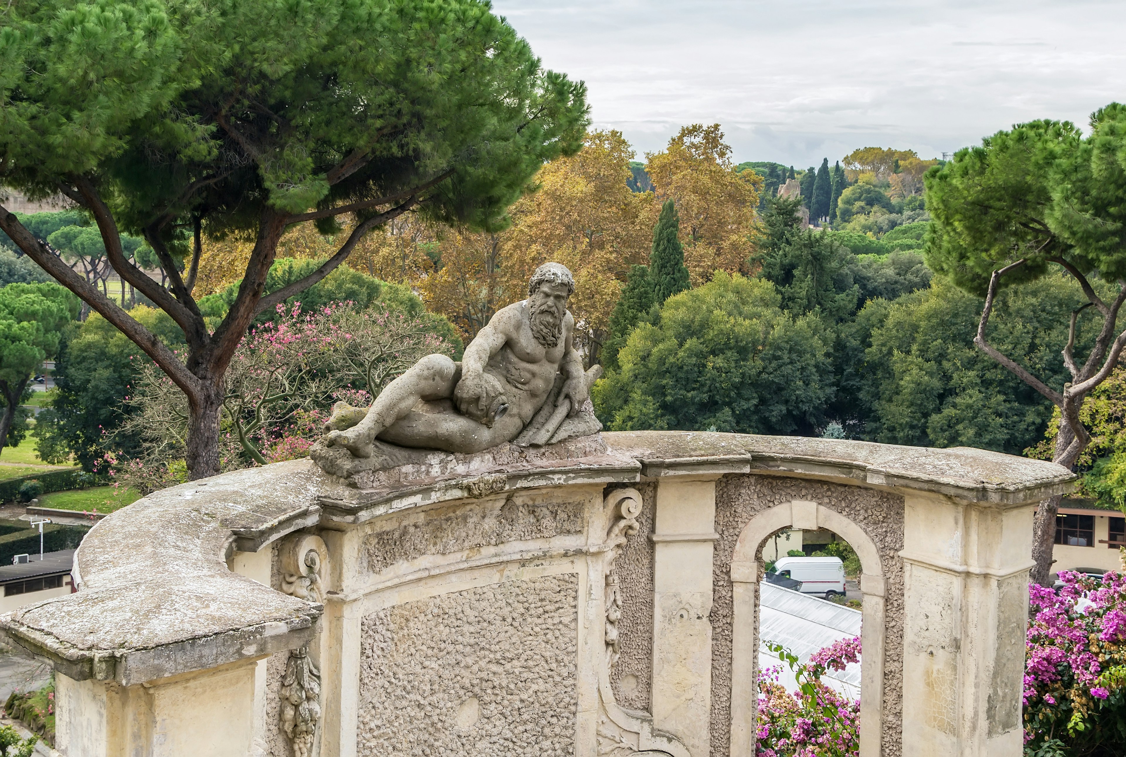 A statue in garden of Villa Celimontana