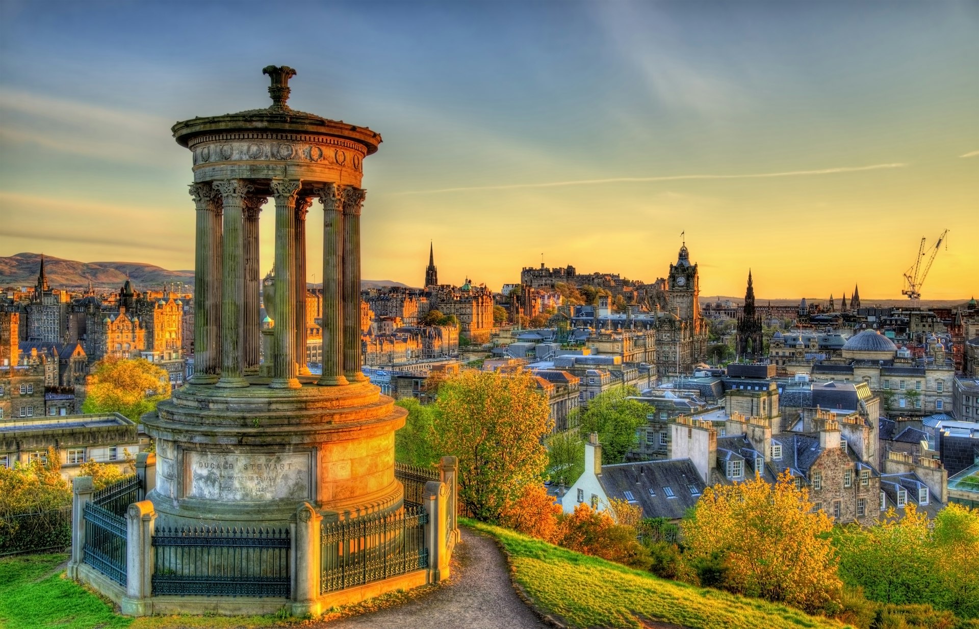 Dugald Stewart Monument on Calton Hill in Edinburgh 