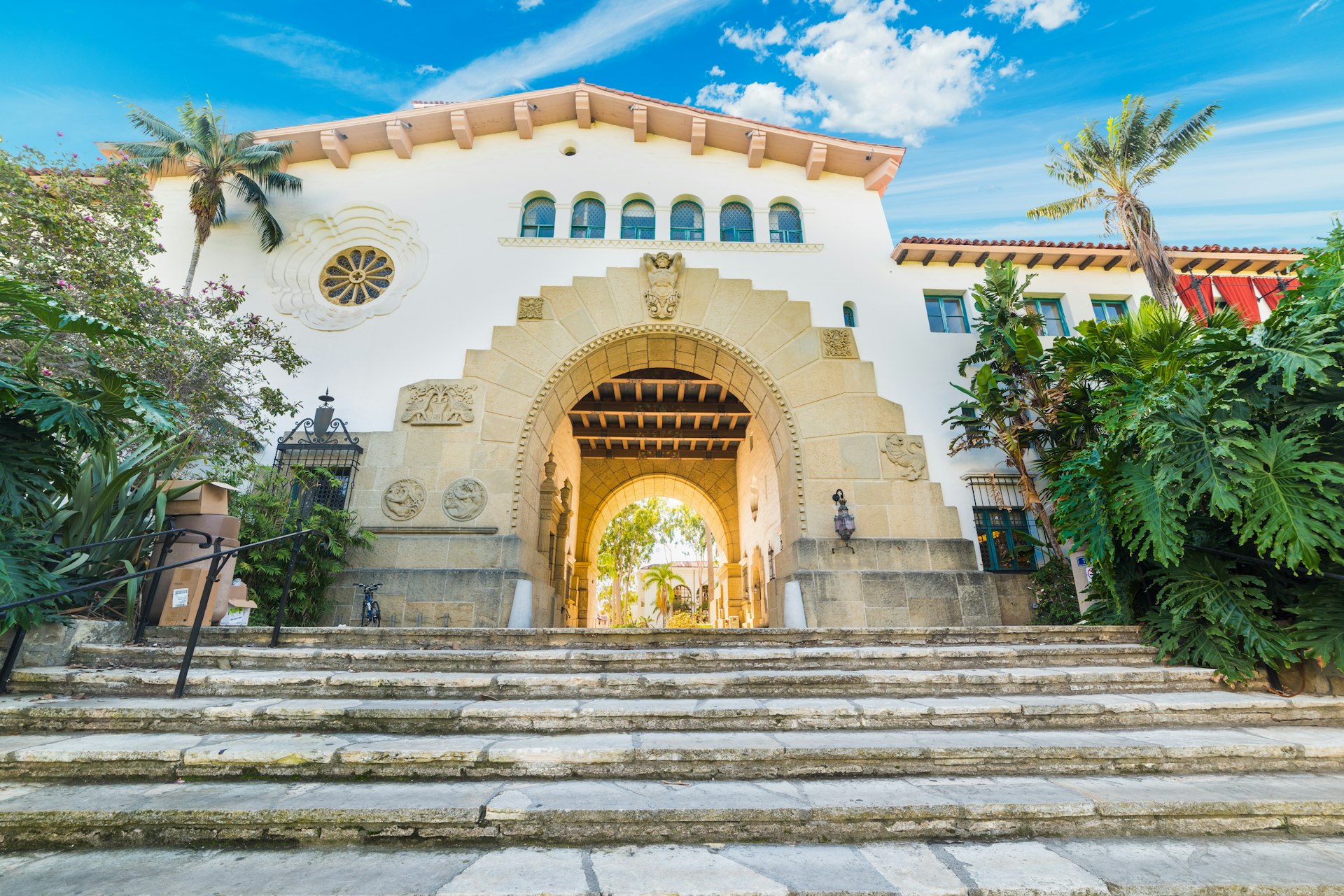 Stairs to Santa Barbara County Courthouse, California