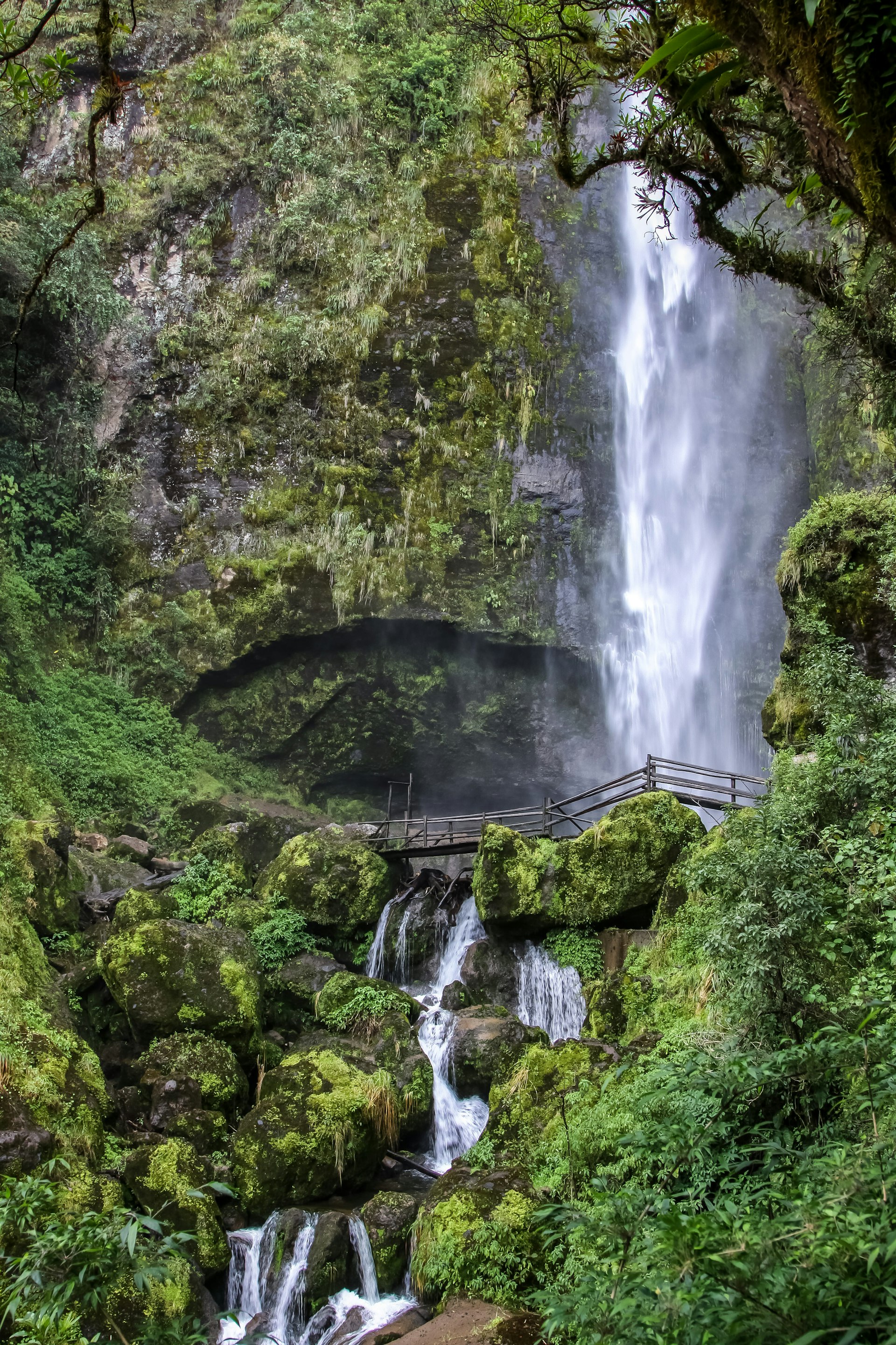 Chorro de Giron, a scenic waterfall in the Yunguilla Valley in Ecuador