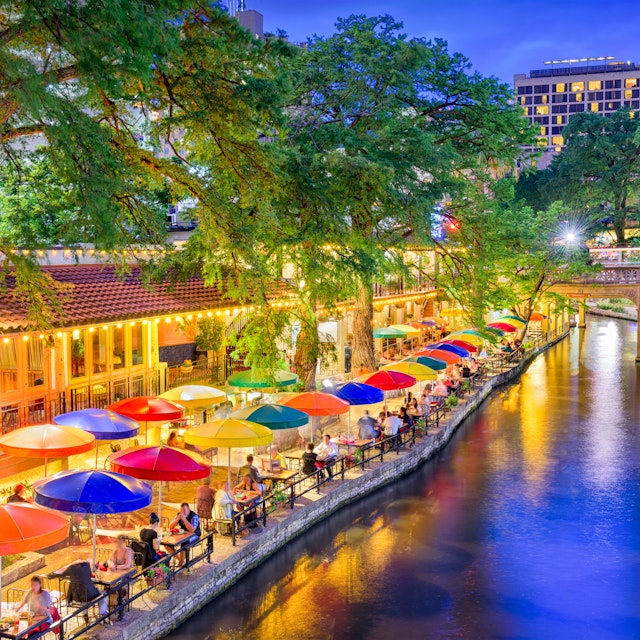 San Antonio, Texas, USA cityscape at the River Walk.