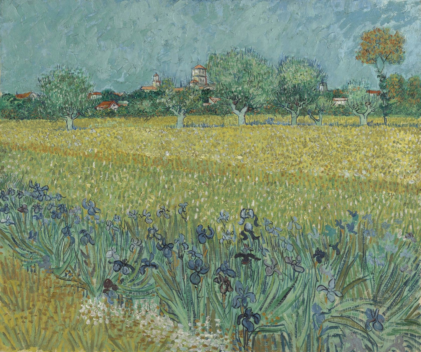 Van Gogh's Field with Irises near Arles painting