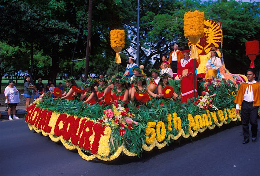 Royal Court float, Aloha Festivals Parade, Honolulu