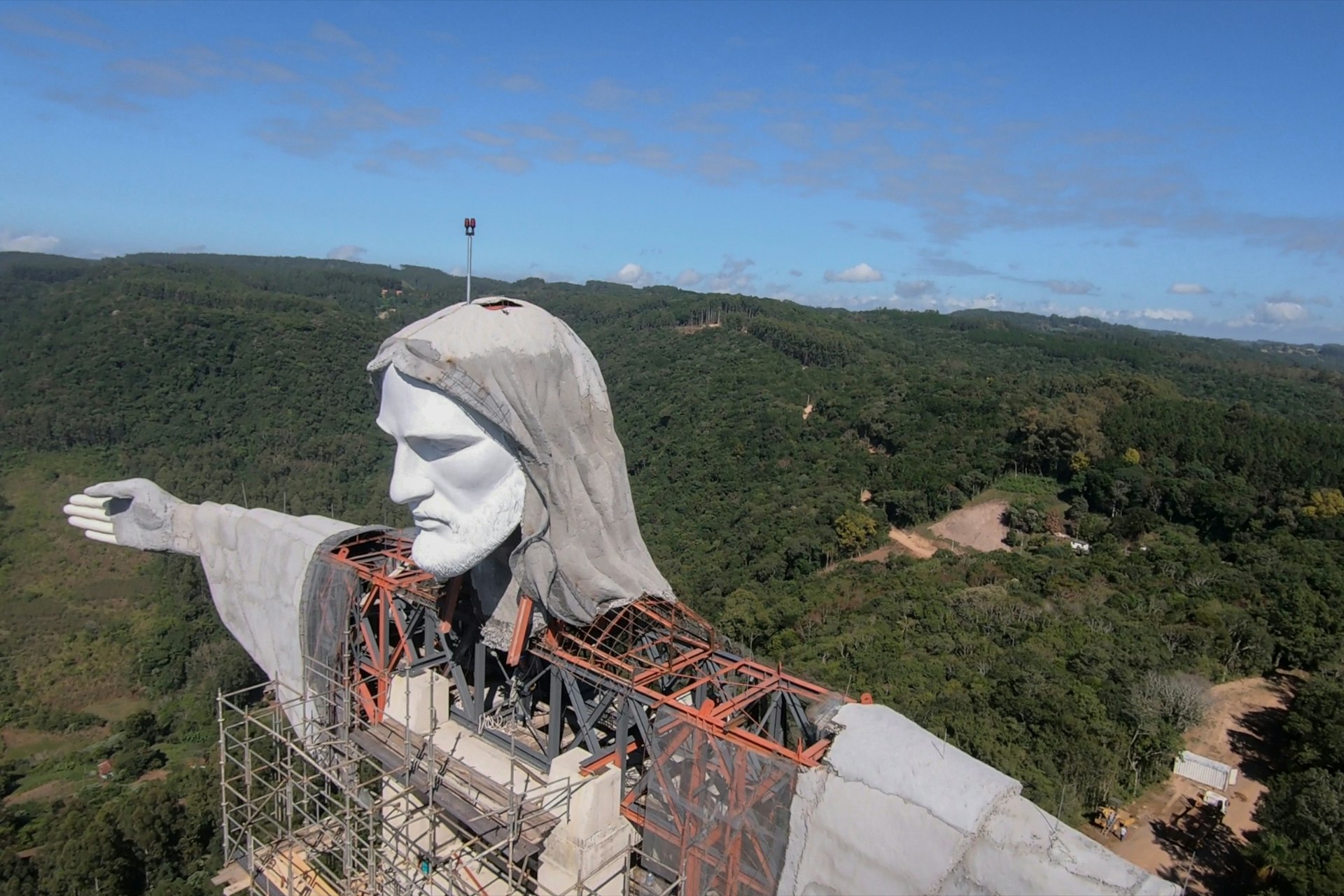 A statue of Christ is built in Brazil. 