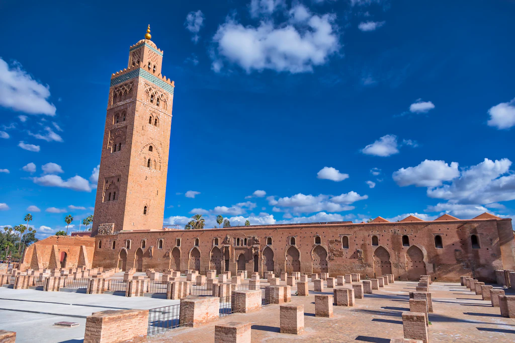 Prayer hall memorial at Koutoubia Mosque in Marrakesh, Morocco Prayer hall memorial at Koutoubia Mosque in Marrakesh, Morocco