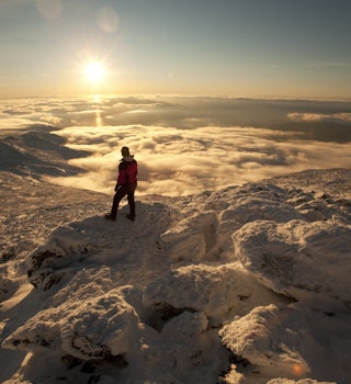 An IT Observer works just off the summit of Mt. Washington in the White Mountains of New Hampshire.