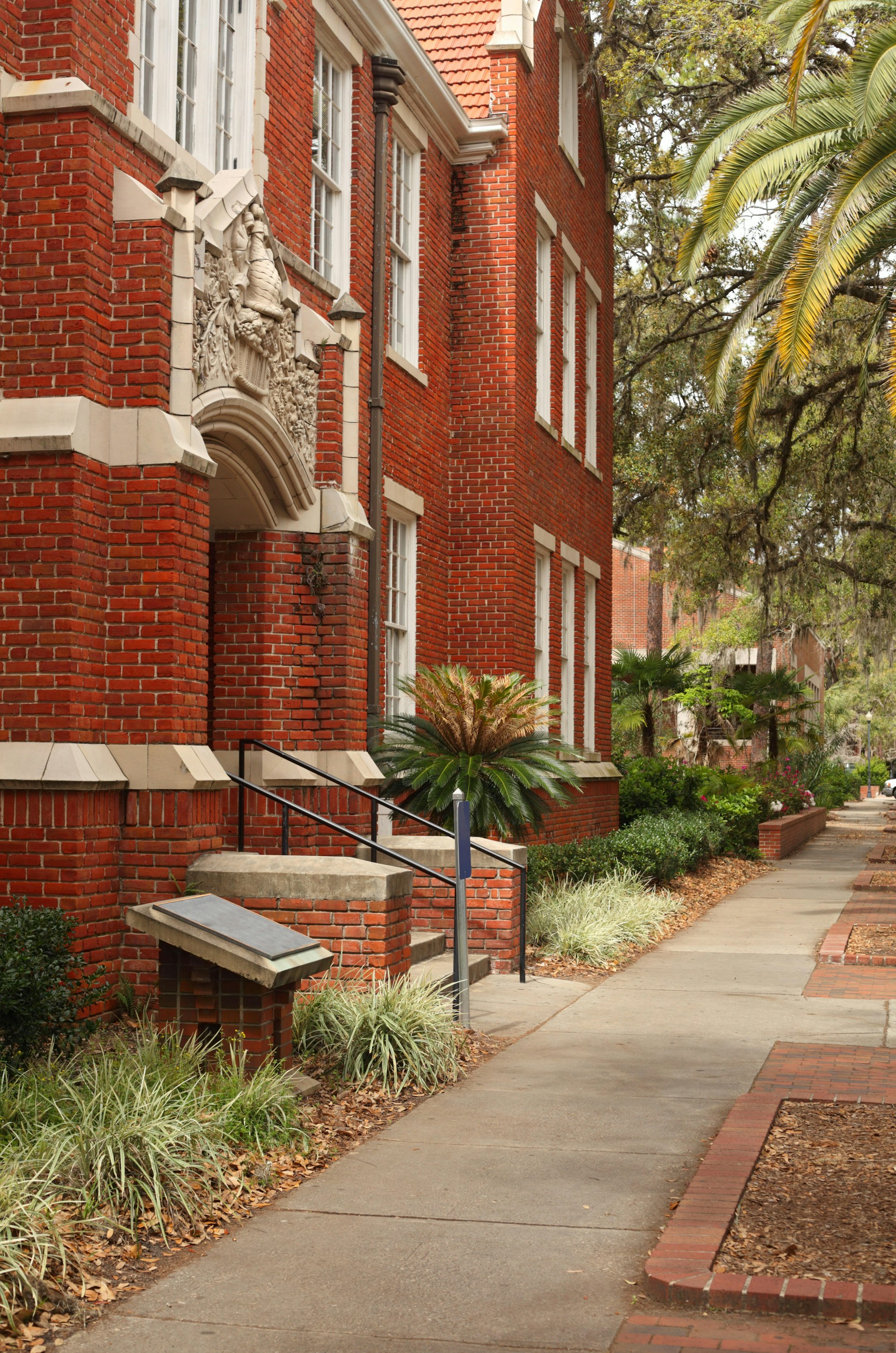 The red bricks of an academic building