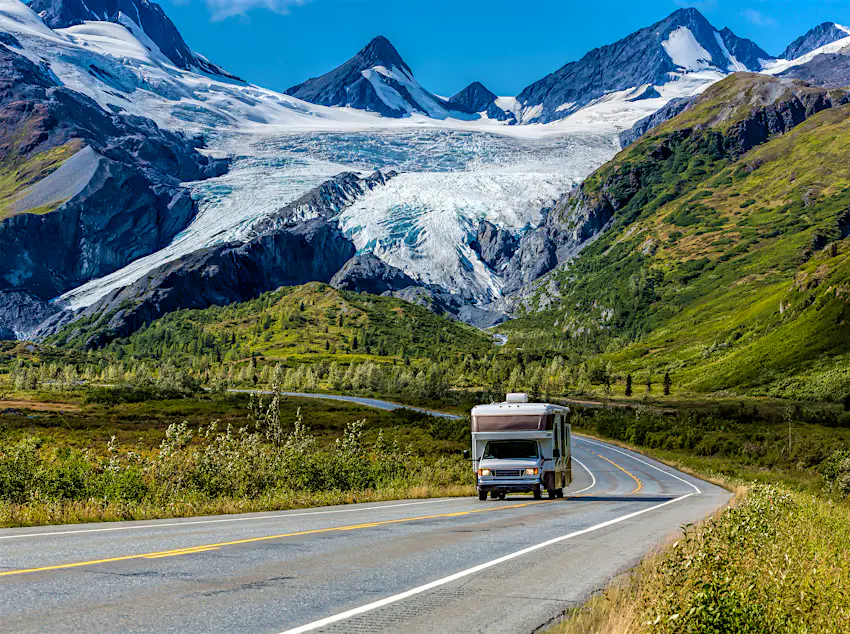 RV at Worthington Glacier RV at Worthington Glacier