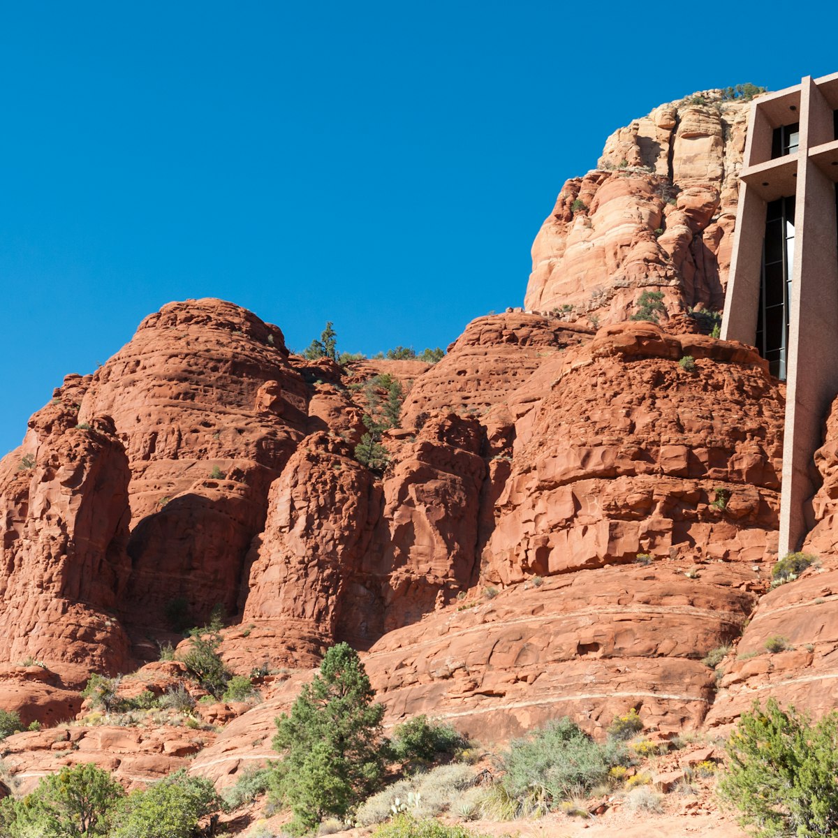 USA, Arizona, Yavapai county. Sedona, View of Chapel of Holy Cross