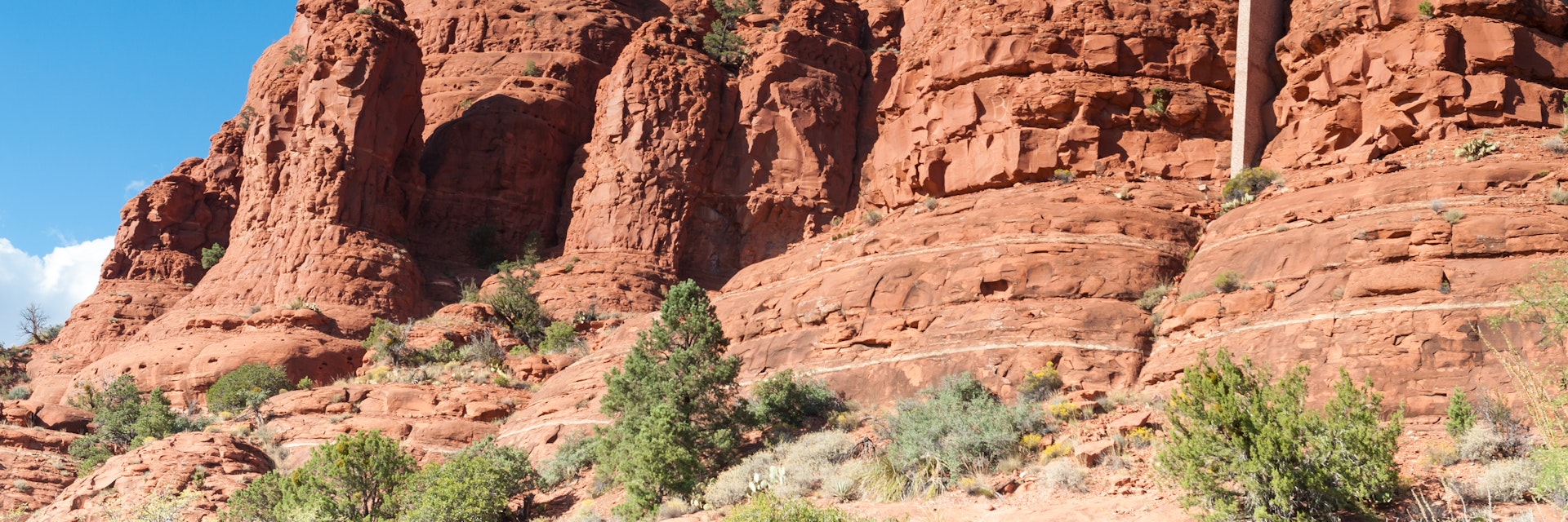 USA, Arizona, Yavapai county. Sedona, View of Chapel of Holy Cross