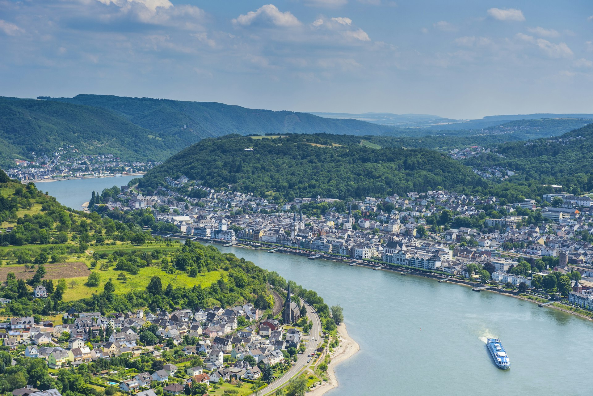 View over Boppard in the Rhine Valley, Germany