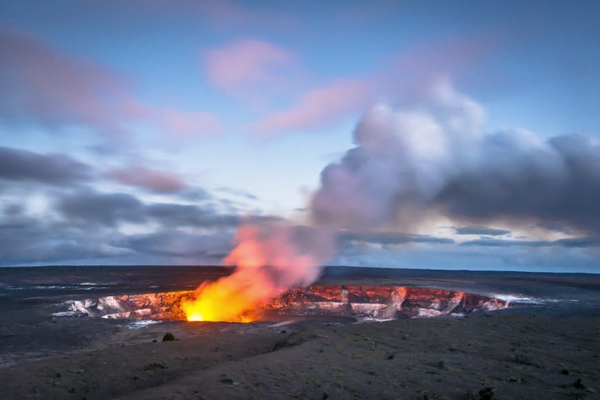 Hawaii's Kilauea Caldera at Twilight, Hawaii Volcanoes National Park