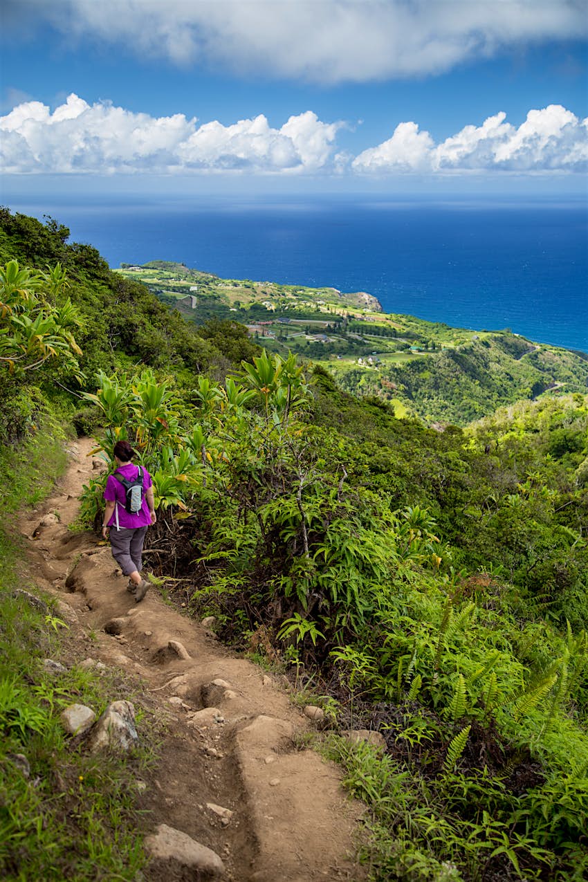 Woman hiking, Waihe'e, Maui, Hawaii Woman hiking, Waihe'e, Maui, Hawaii