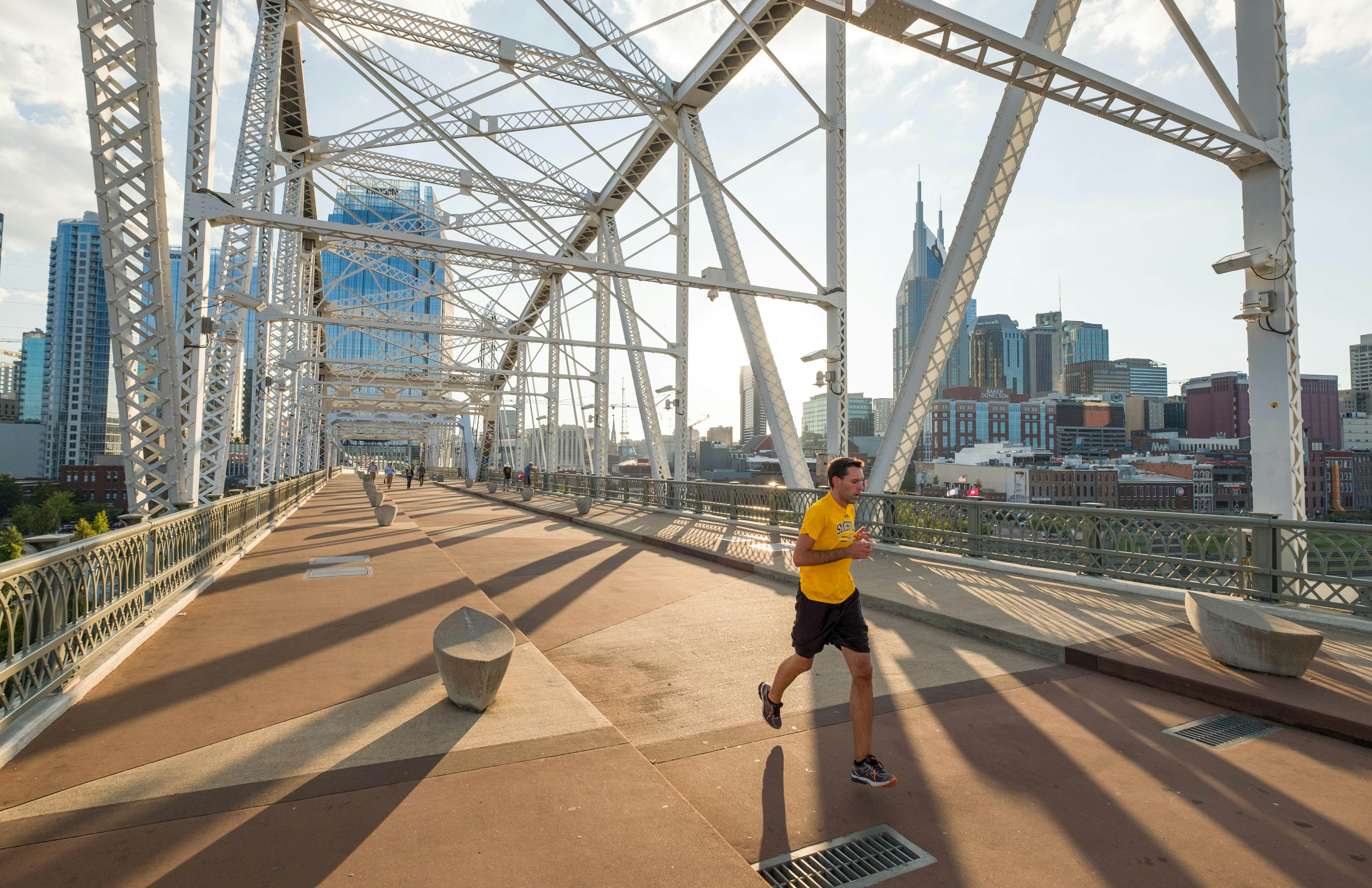John Seigenthaler Pedestrian Bridge, Nashville, Davidson County, Tennessee, USA