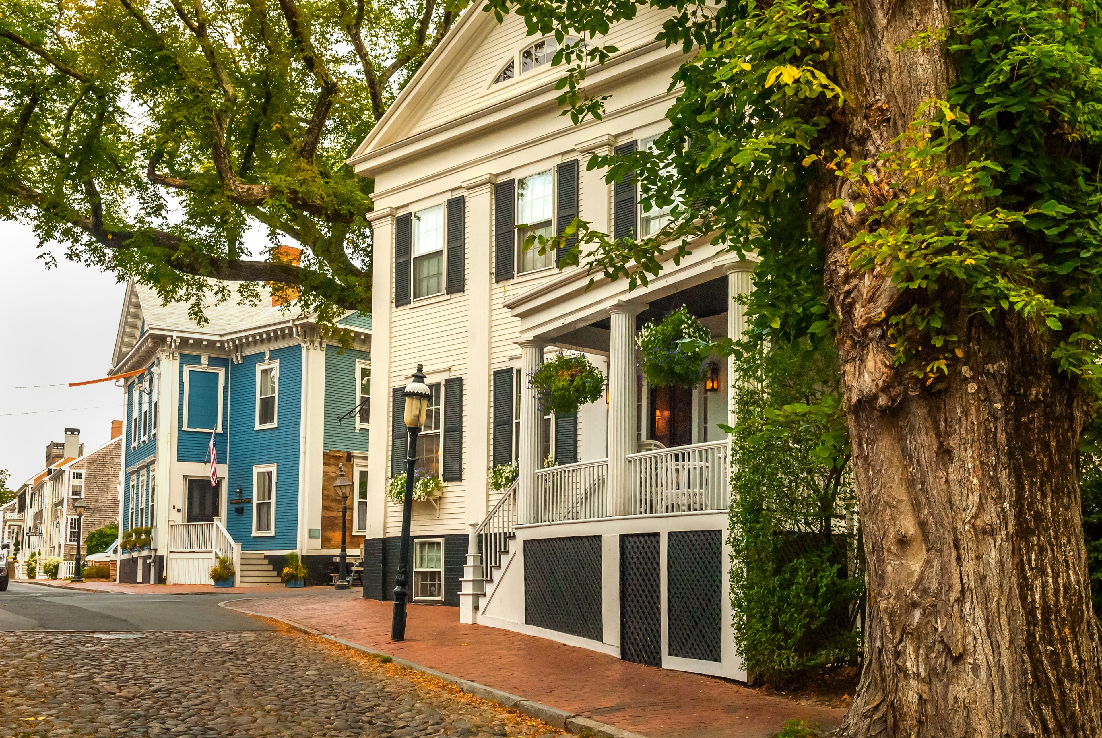 A view of upper Main Street, Nantucket.