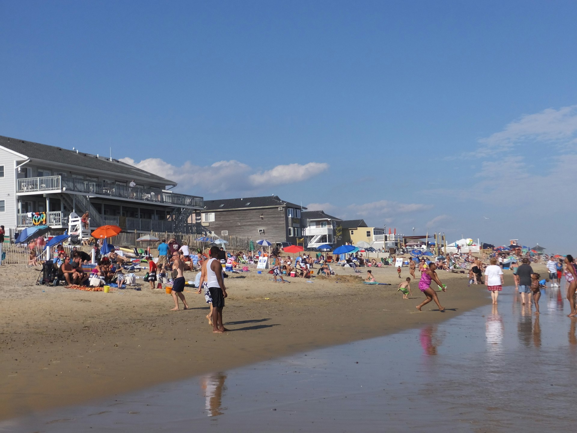 Misquamicut State Beach in Westerly, Rhode Island, as seen on August 10, 2013. It is a 3-mile length of beach that extends westward from Weekapaug to Watch Hill.