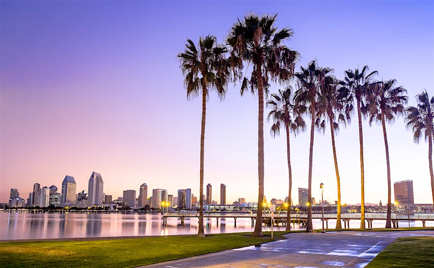 Downtown City of San Diego, California USA at Dawn