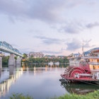 CHATTANOOGA, TN - SEPTEMBER 8: The Delta Queen riverboat hotel as seen from Coolidge Park on September 8, 2014 in Chattanooga.