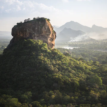 Sigiriya Lion Rock fortress and landscape in Sri Lanka.