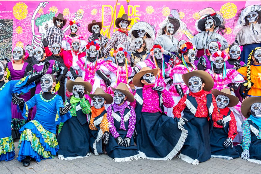 The many colorful costumes at Día de Muertos in San Antonio, Texas