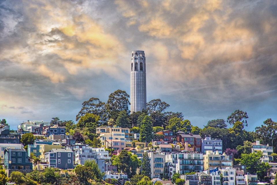 Coit Tower on Telegraph Hill Boulevard, San Francisco, USA