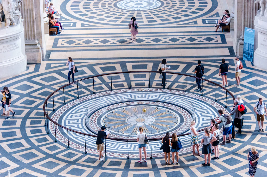 Foucault's pendulum Foucault's pendulum beneath the central dome of the Pantheon in Paris.