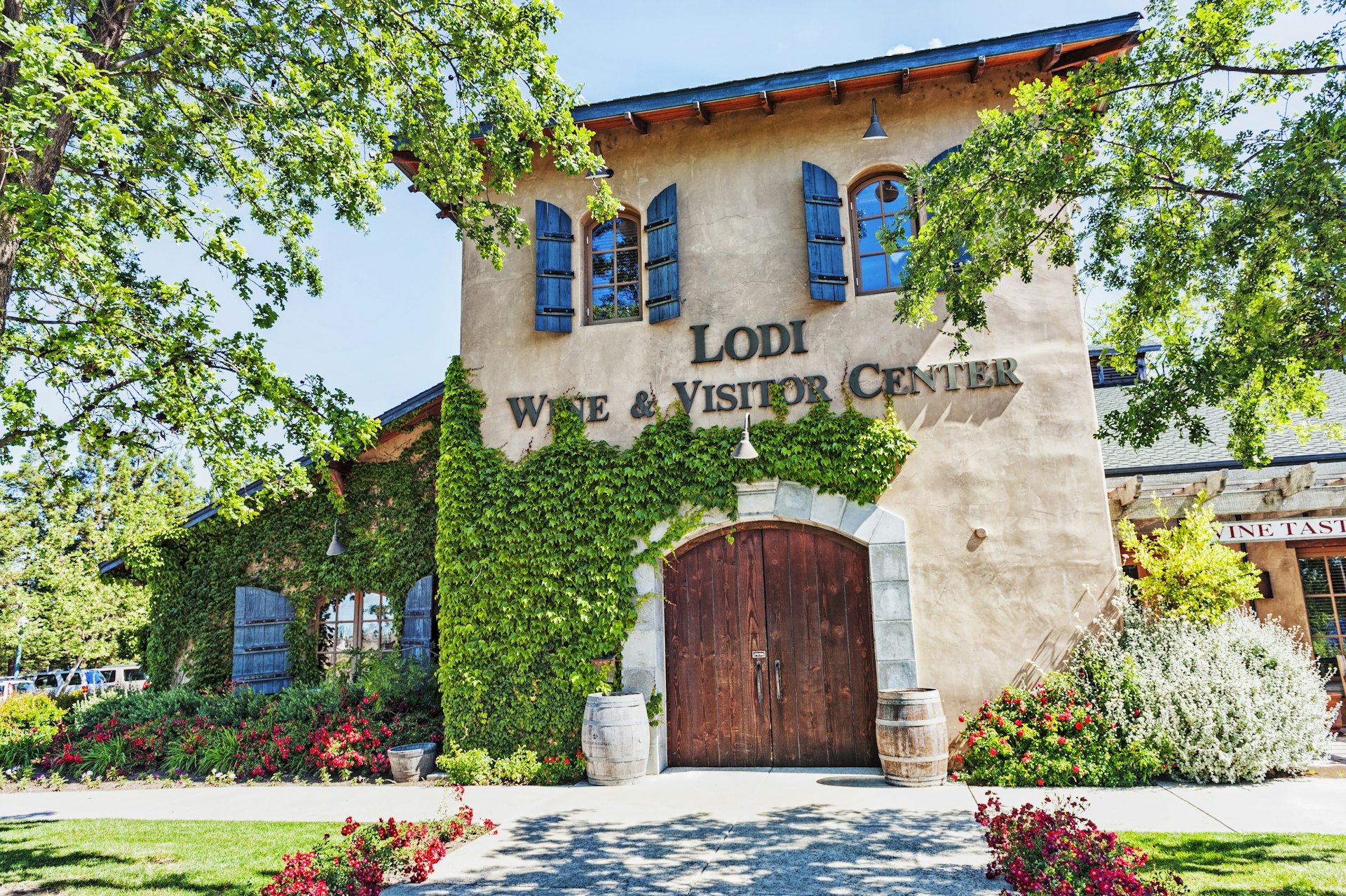 Exterior of the Wine and Visitors Center in Lodi, California