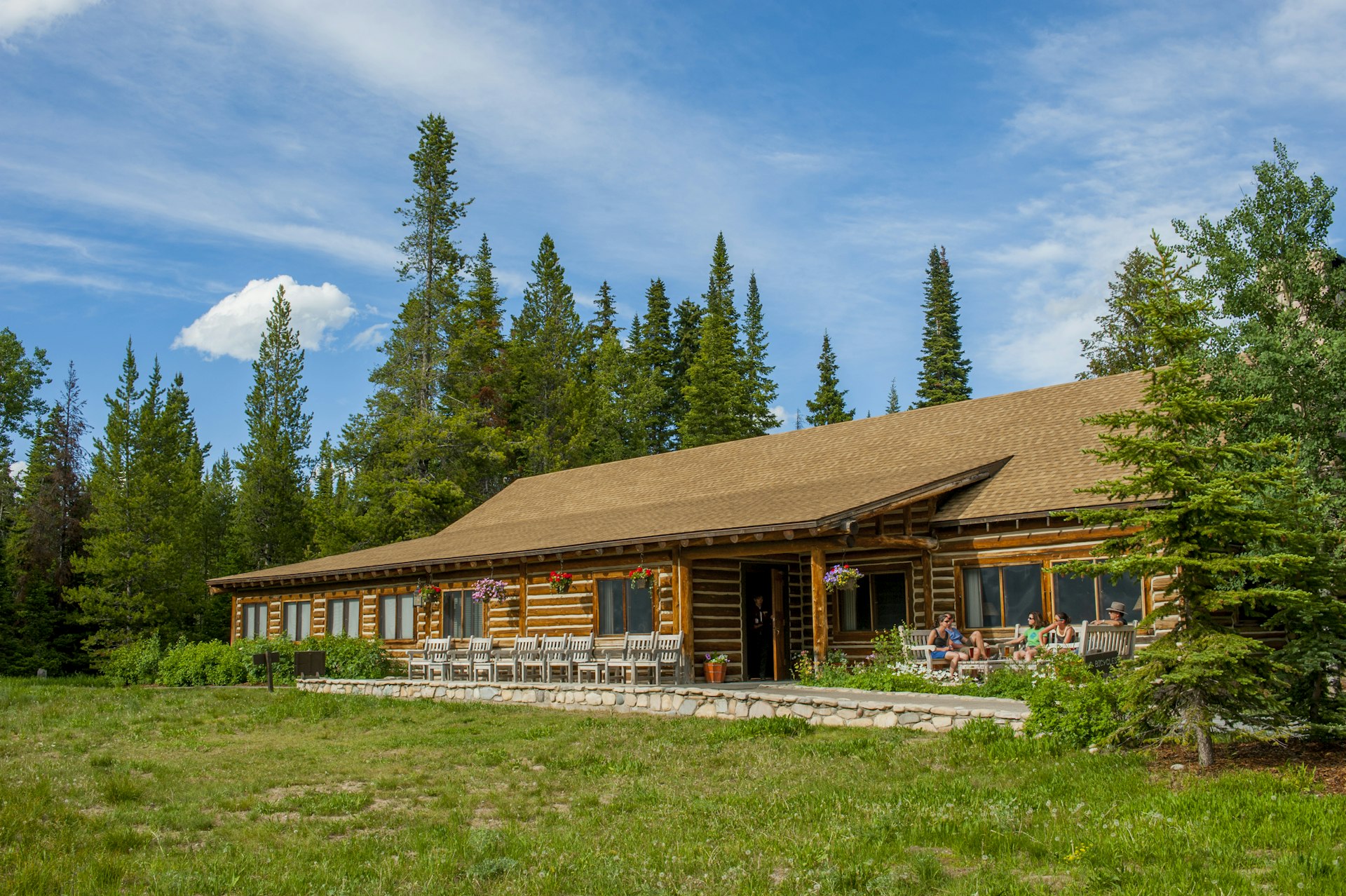 The Jenny Lake Lodge patio in Grand Teton National Park, Wyoming
