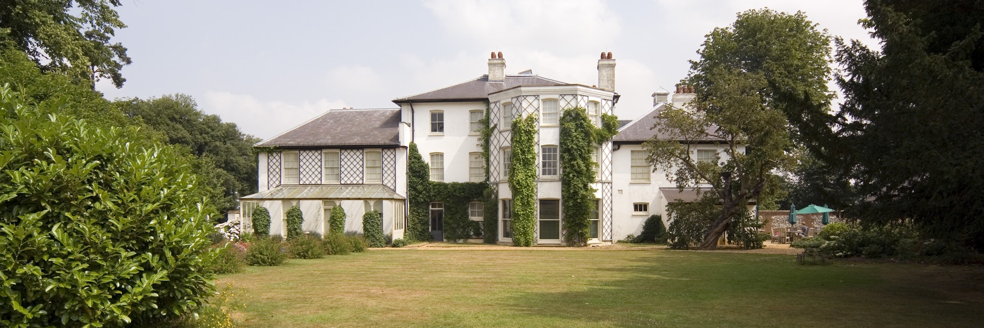 Down, England - July 28, 2006: Down House, Charles Darwin's home, now a Museum, seen from the back garden.
