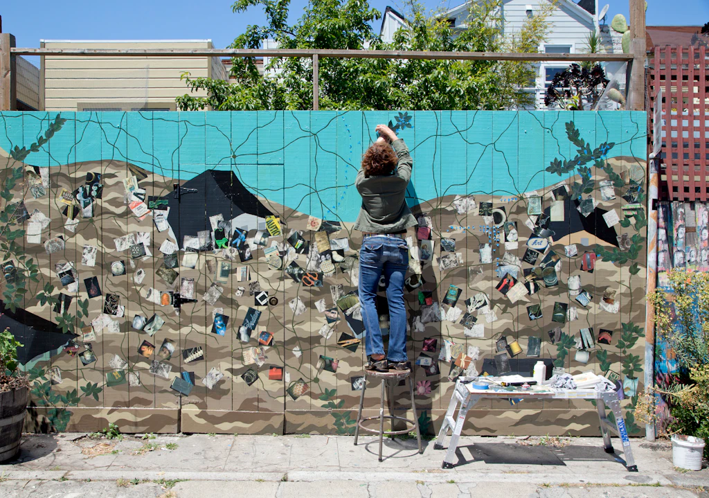Mural After the Storm by Tina Wolfe located in Balmy Alley in the Mission District, San Francisco, C Mural After the Storm by Tina Wolfe located in Balmy Alley in the Mission District, San Francisco, C